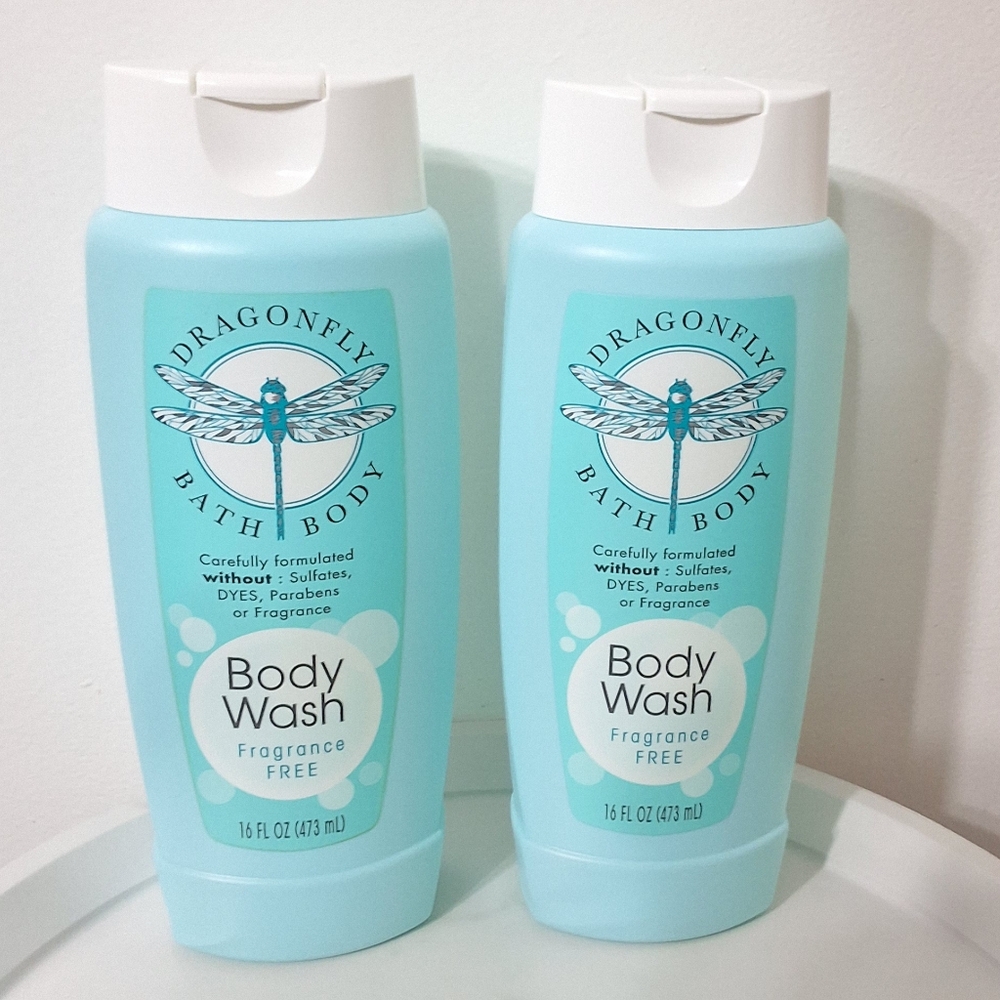 2 Dragonfly Bath Body Wash Fragance Free , 16 FL OZ